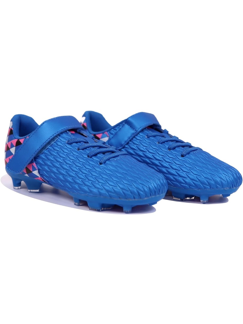 Kids Blue Soccer Cleats with Strap